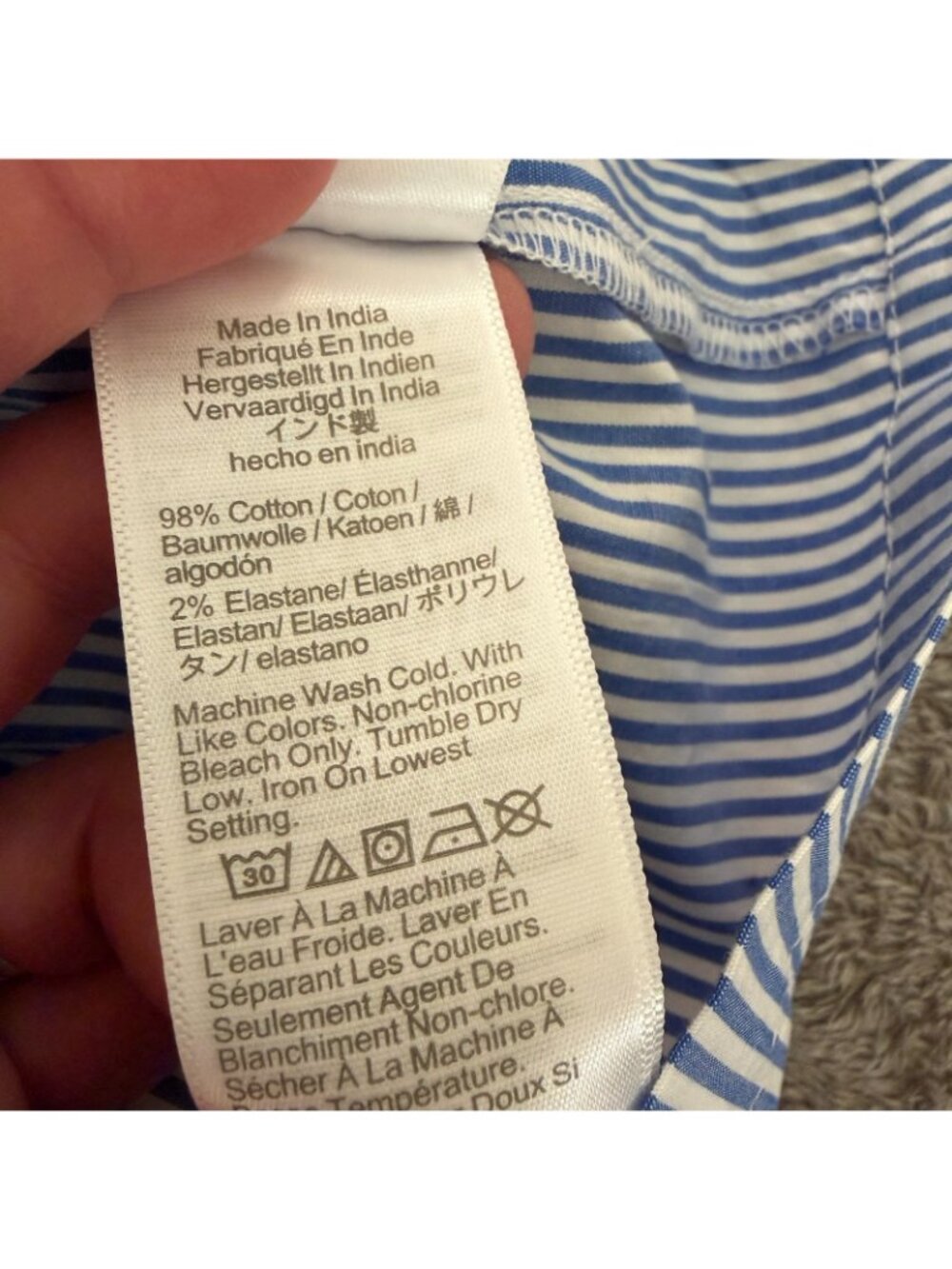 NWT J Crew Factory Sleeveless Blue White Stripe Midi Dress Womens 4 - Picture 4 of 7